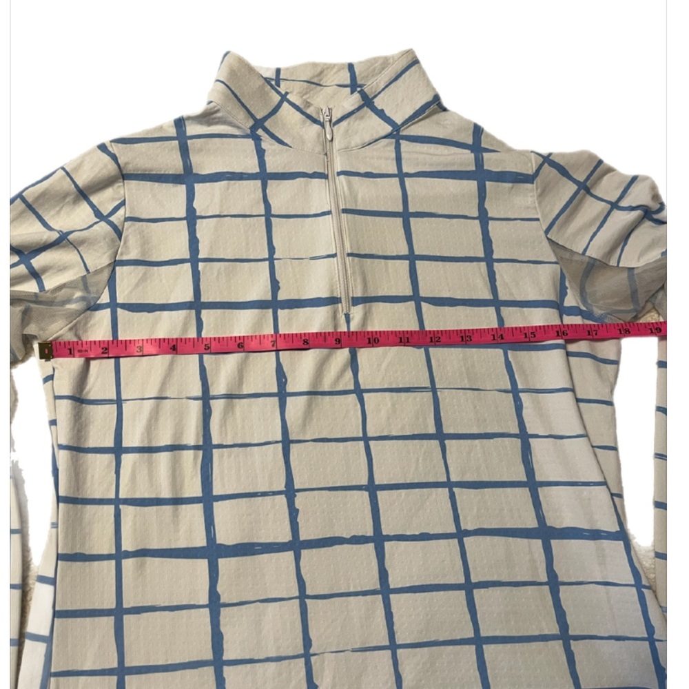 IBKUL Women's Long Sleeve SPF 50 Top in Blue and White Check- medium - Picture 6 of 6